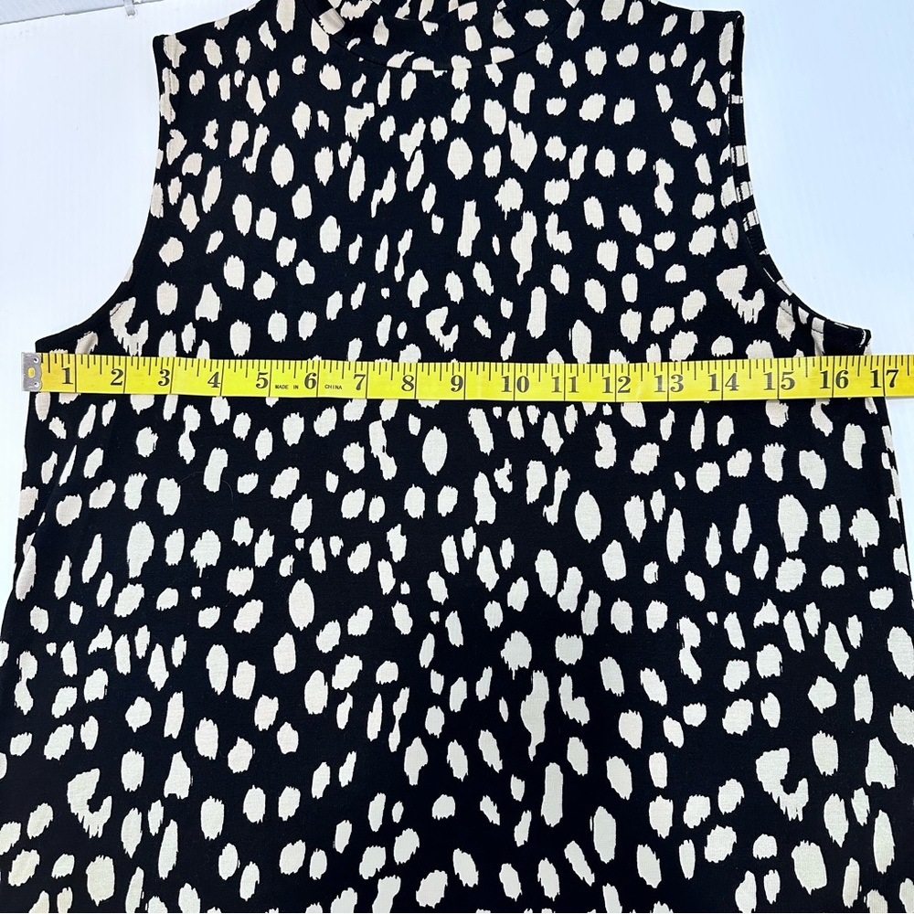 Chicos Mock Neck Women’s Animal Print Tank Sleeveless Sz 0 Gold Black Classic - Picture 6 of 7